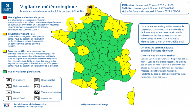 Le Pas-de-Calais et la Somme en alerte orange vagues-submersion.