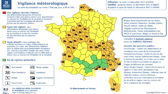 Le Nord et le Pas-de-Calais en vigilance ORANGE neige/verglas