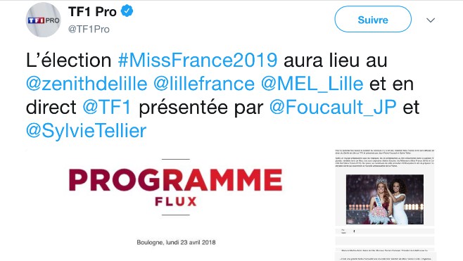 L'élection de Miss France 2019 se déroulera à Lille !