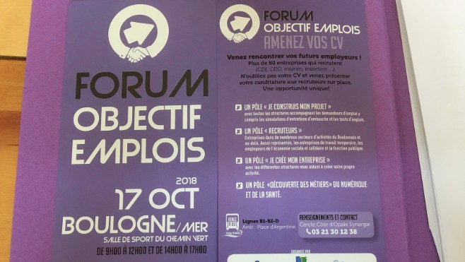 Le forum objectif emploi c’est ce mercredi à Boulogne sur mer.