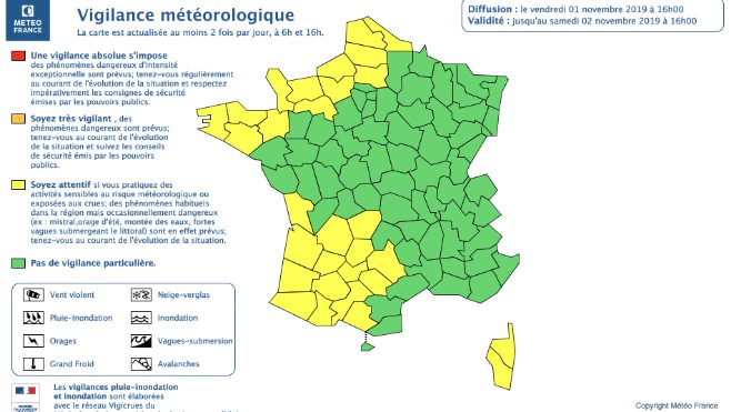 Vigilance jaune au vent violent sur le littoral