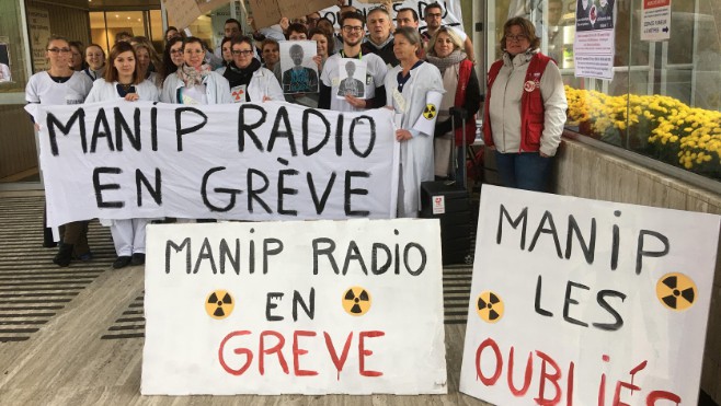 Les manipulateurs radios de l’hôpital étaient en grève jeudi.