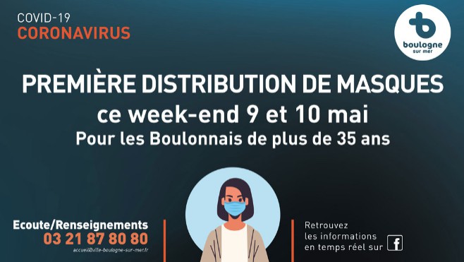 A Boulogne sur mer : distribution par tranches d'âge des masques ce week-end !