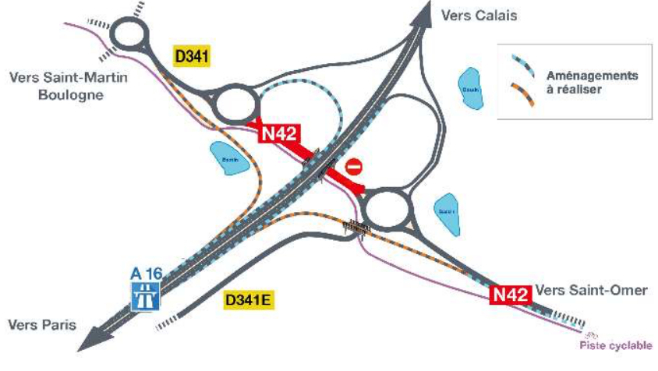 Saint-Martin-Boulogne: la N42 sera fermée de nuit entre les deux giratoires