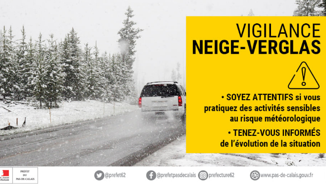 Neige-verglas: le Nord, le Pas-de-Calais et la Somme en vigilance jaune dès minuit