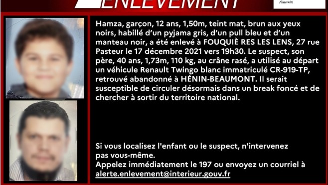 Alerte Enlèvement : Hamza, 12 ans a été retrouvé sain et sauf.