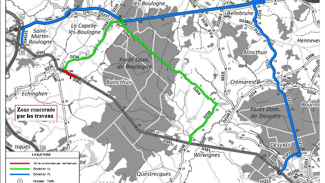 Baincthun : fermeture dès aujourd'hui et pour 8 semaines de la RD 341 !