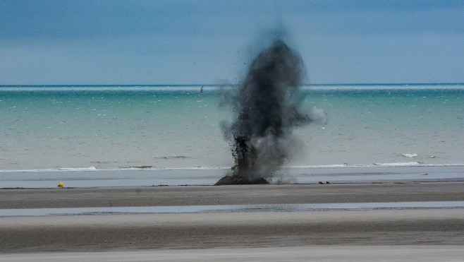 Opération de déminage à Bray-Dunes, ce mardi matin 