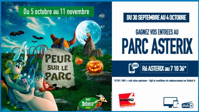 JEU SMS - Gagnez vos entrées au Parc Astérix et découvrez PEUR SUR LE PARC