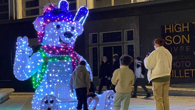 A Boulogne sur mer, les décorations lumineuses sont en plastique recyclé et en canne à sucre !