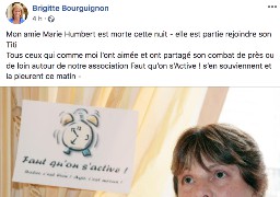 La Mère de Vincent Humbert est décédée des suites d'une longue maladie.