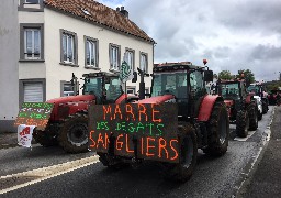 Grosse mobilisation des agriculteurs à Desvres. La D341 est totalement bloquée. 