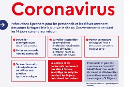 Coronavirus : des consignes à respecter cette semaine… 