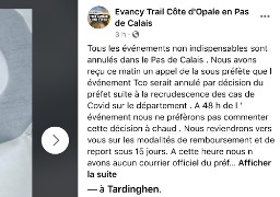 Le trail de la Côte d'Opale est annulé annoncent les organisateurs !