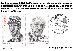 Un nouveau diptyque de timbres à l'éffigie du Général De Gaulle