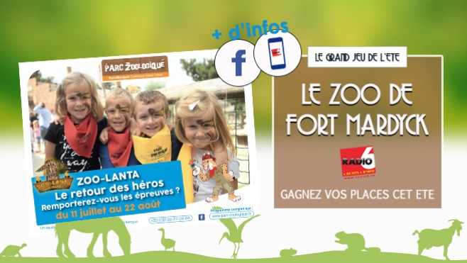 Radio 6 vous offre vos pass famille pour découvrir, cet été, le Zoo de Fort Mardyck 