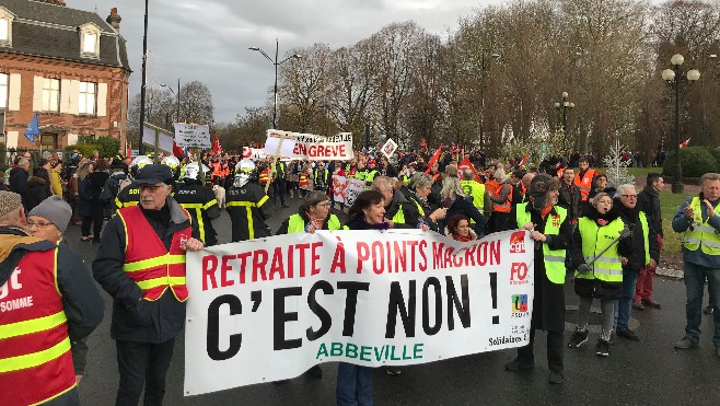 A Abbeville, les manifestants ont répondu présent hier contre la réforme des retraites