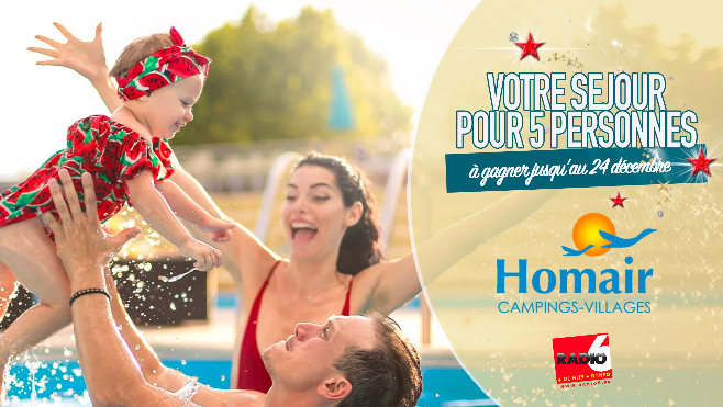 Grand jeu de Noël - Gagnez votre séjour pour toute la famille dans l'un des campings Homair - Valeur : 550€