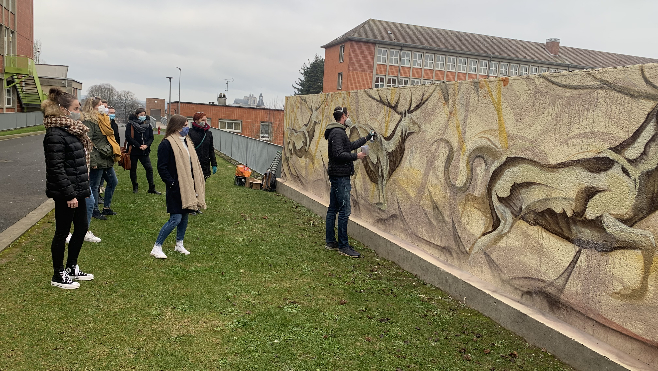 Abbeville: du street art sur les murs du lycée Boucher de Perthes