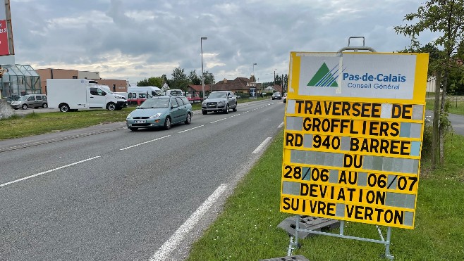 Groffliers: la D940 traversant la commune barrée dès lundi pour des travaux de sécurisation 