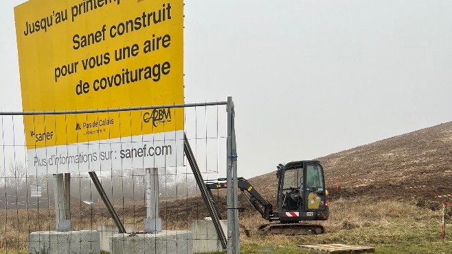 A16: les travaux de l'aire de covoiturage de Wailly-Beaucamp ont débuté