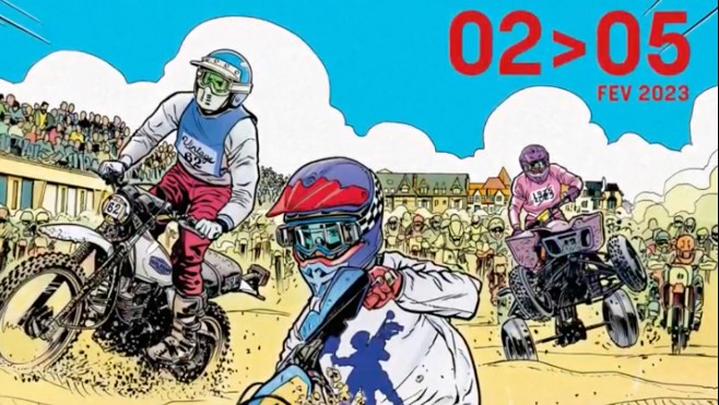 L'affiche de l'Enduropale du Touquet, réalisée par l'un des dessinateurs de la BD Michel Vaillant