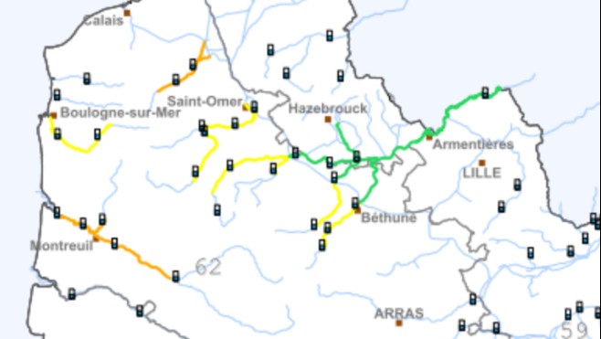 Aprés la Canche et la Course, la Hem bascule aussi en vigilance orange pour crues