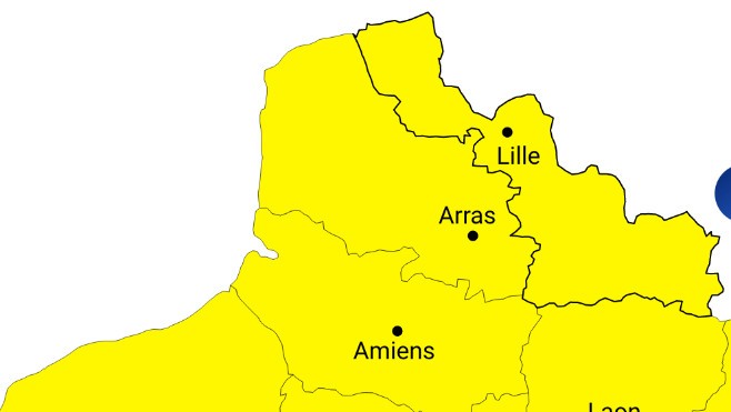 Le Nord, le Pas-de-Calais et la Somme en vigilance jaune pour orages.