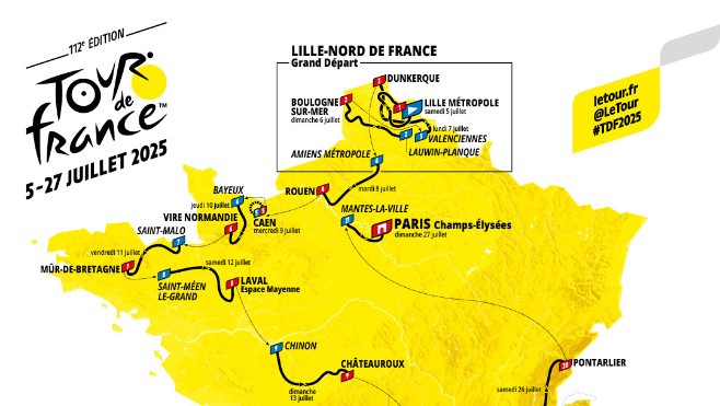 Dunkerque, Boulogne et Amiens vont accueillir le Tour de France 2025: le parcours dévoilé