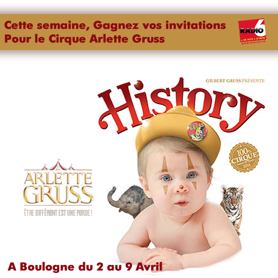 JEU WEB - Gagnez vos places pour le cirque Arlette Gruss à Boulogne (Pour les représentations du 02/04 à 14h et 19h30)