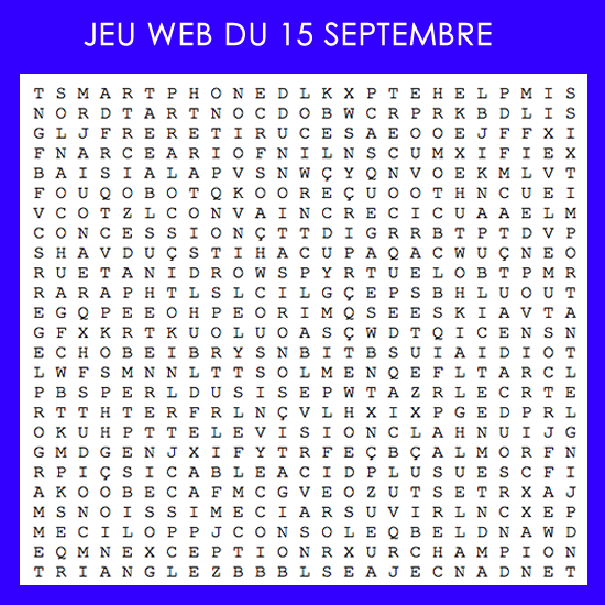 JEU WEB DU 15 SEPTEMBRE