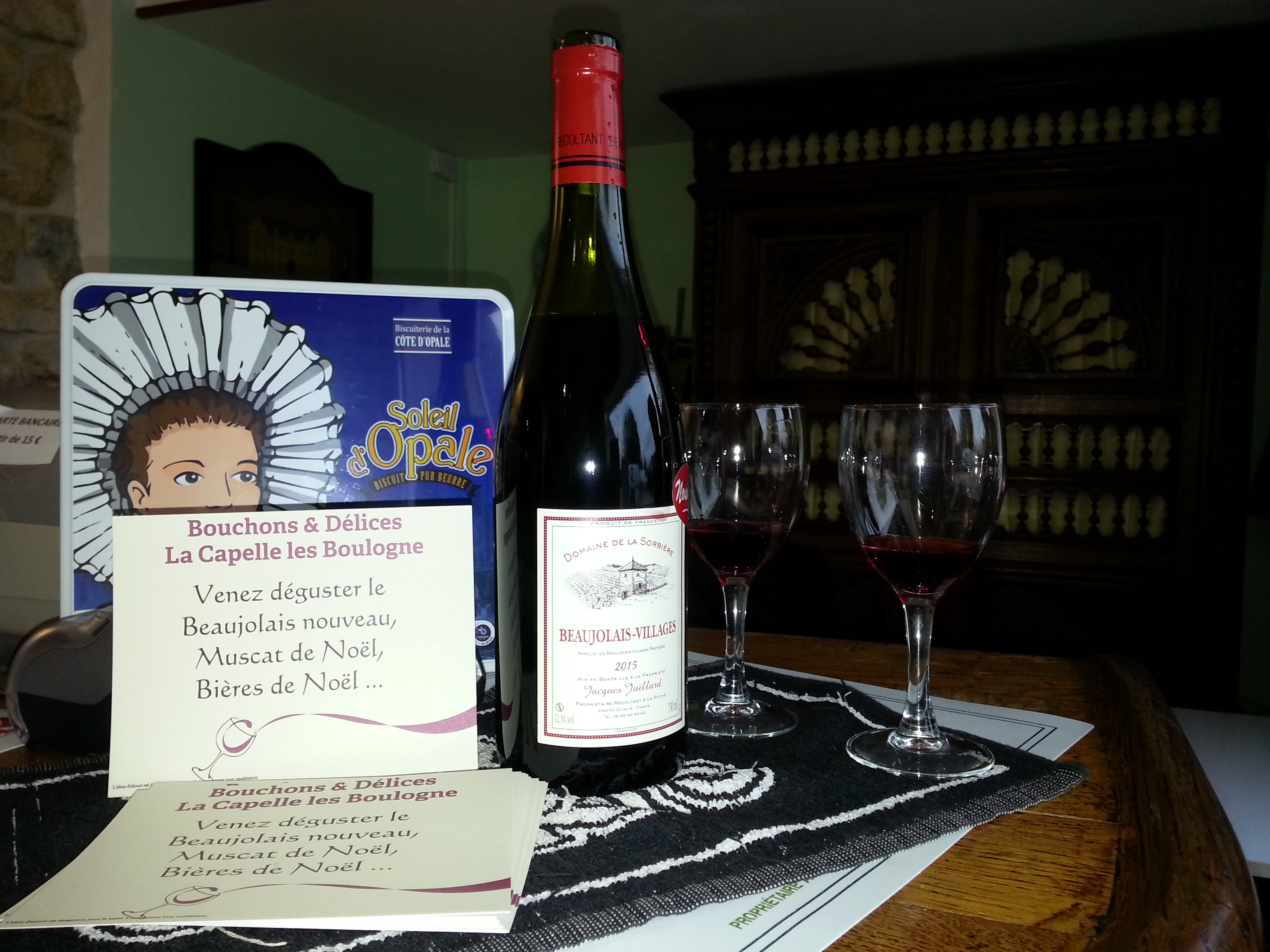 beaujolais nouveau : autre dégustation chez "bouchons et délices" à La Capelle les Boulogne