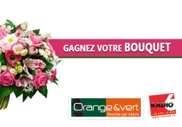 GAGNEZ VOTRE BOUQUET DE FLEURS D'UNE VALEUR DE 50€ AVEC ORANGE ET VERT