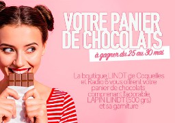 Gagnez votre panier de chocolats comprenant un LAPIN LINDT de 500 grammes et sa garniture. Cadeau offert par Radio 6 et la boutique LINDT de Coquelles.