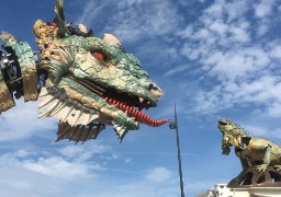 A Calais, le public peut manipuler un iguane près du dragon !