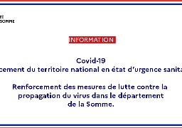 La Somme renforce ses mesures dans le département