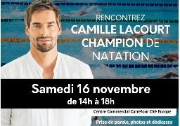 Camille Lacourt invité à la Cité Europe samedi après-midi.