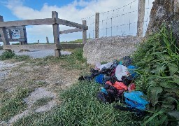 Des sacs à crottes abandonnés sur le site des 2 caps, un fléau pour la nature et les agents d'Eden 62