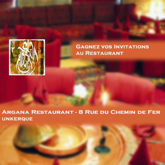 Gagnez votre repas pour 2 personnes à l'Argana Restaurant de Dunkerque